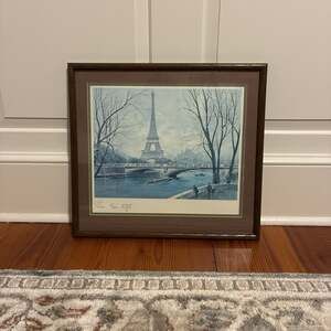 Vintage Framed Paris Colour Georges B. Art Print Paris Tour Eiffel Tower